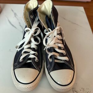 Blue high top converse